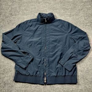 Theory Jacket Mens Sz M Blue Full Zip Hooded In Collar Waterproof Nylon